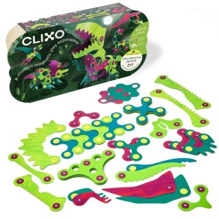 Klocki magnetyczne dinozaury 22 el. giętkie - Clixo 4+