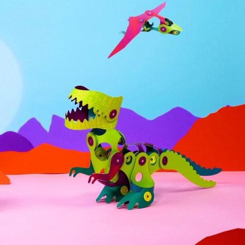 Klocki magnetyczne dinozaury 22 el. giętkie - Clixo 4+