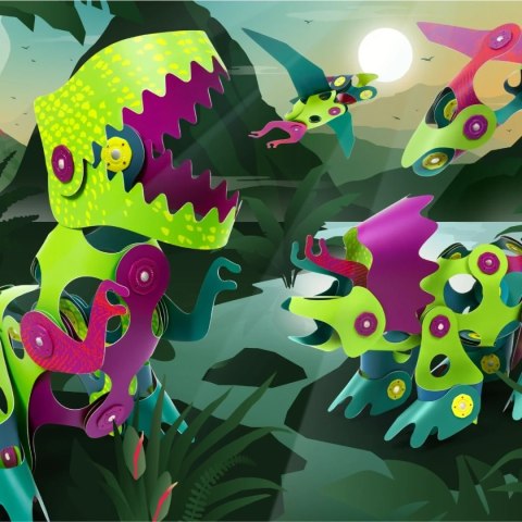 Klocki magnetyczne dinozaury 22 el. giętkie - Clixo 4+