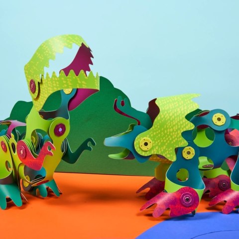 Klocki magnetyczne dinozaury 22 el. giętkie - Clixo 4+
