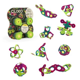 Klocki magnetyczne Clixo Dino 9 elementów - elastyczne 4+