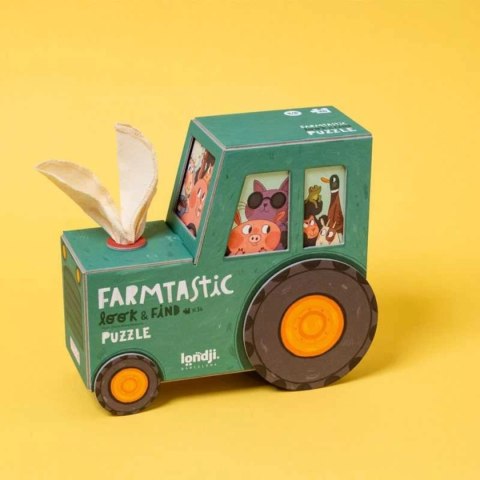 Puzzle Farmtastic traktorek 36 elem. gra szukaj-znajdź - Londji 3+