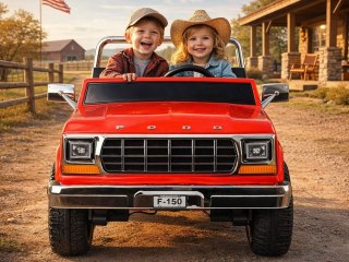 Auto na akumulator Klasyczny Ford Bronco czerwony Autko Pickup PA0338