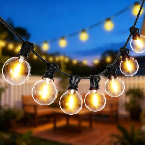 Girlanda ogrodowa świetlna łańcuch 30x LED 20m 9 trybów lampki ogrodowe 9W