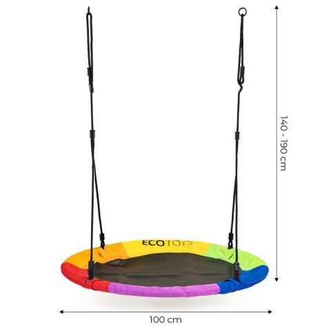 Huśtawka ogrodowa bocianie gniazdo 100 cm kolorowa ECOTOYS
