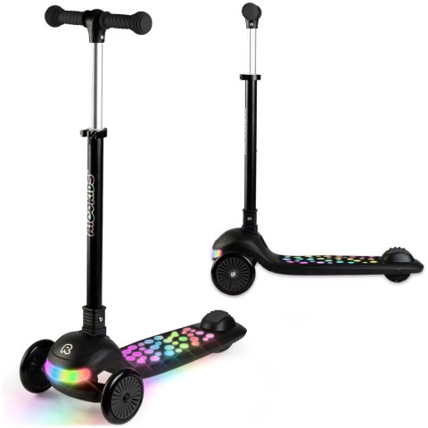 Hulajnoga trójkołowa dla dzieci balansowa LED Ricokids Glowi - czarna