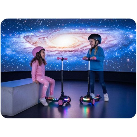 Hulajnoga trójkołowa dla dzieci balansowa LED Ricokids Glowi - czarno-różowa