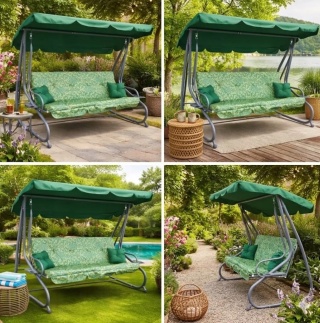 HUŚTAWKA OGRODOWA 2w1 Leżanka 3-4 osobowa 214cm x 168 cm x 114 cm 4 KOLORY !!! HIT