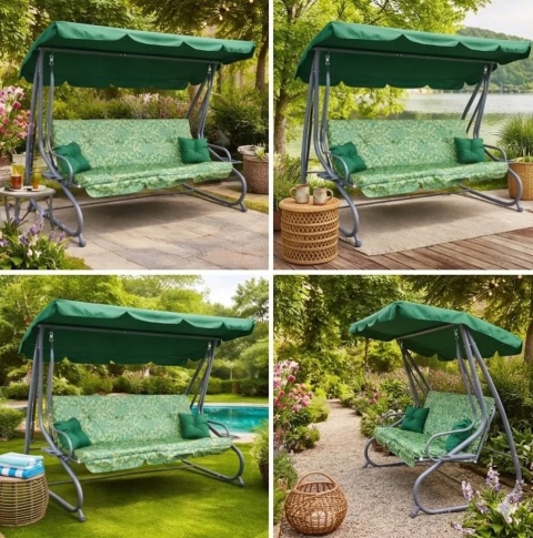 HUŚTAWKA OGRODOWA 2w1 Leżanka 3-4 osobowa 214cm x 168 cm x 114 cm 4 KOLORY !!! HIT