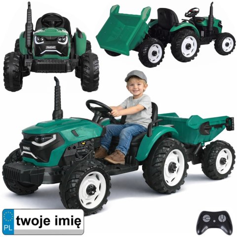 TRAKTOR na akumulator z przyczepą i ruchomym kiperem PA0347