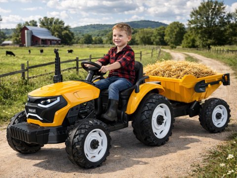 TRAKTOR na akumulator z przyczepą i ruchomym kiperem PA0347