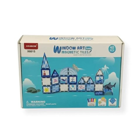 Klocki magnetyczne Ocean przezroczyste 40 el. - X-Bida 3+