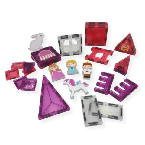 Klocki magnetyczne zamek księżniczki 37 el. - Magnetic Tiles 3+
