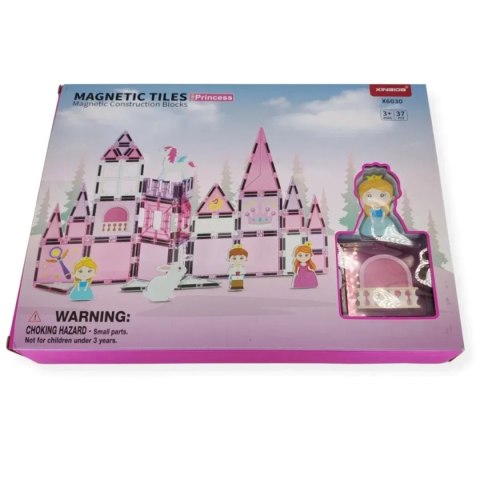 Klocki magnetyczne zamek księżniczki 37 el. - Magnetic Tiles 3+