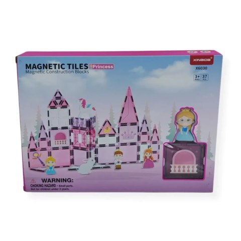Klocki magnetyczne zamek księżniczki 37 el. - Magnetic Tiles 3+