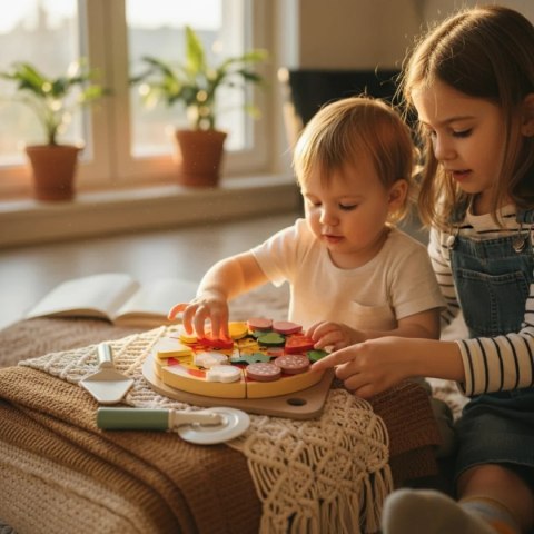 Drewniana pizza zabawka z akcesoriami - Kabi 3+