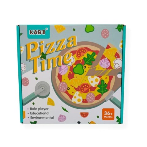 Drewniana pizza zabawka z akcesoriami - Kabi 3+