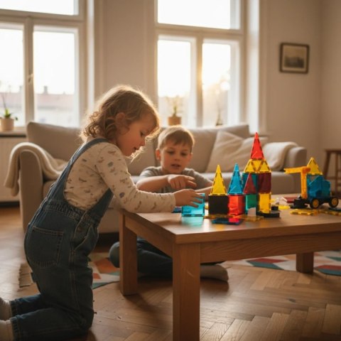 Klocki magnetyczne XL 88 el - Magnetic Tiles - duży zestaw 3+