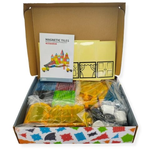 Klocki magnetyczne XL 88 el - Magnetic Tiles - duży zestaw 3+