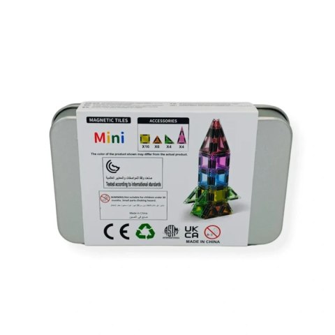 Klocki magnetyczne Mini 30 el. w puszce - Magnetic Mini Tiles 3+