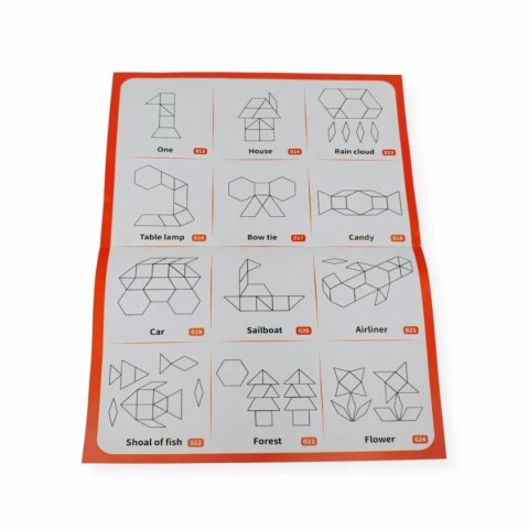 Klocki magnetyczne Tangram 20 el. układanka - z tablicą 3+