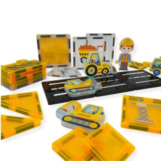 Klocki magnetyczne plac budowy 31 elementów - Magnetic Tiles 3+