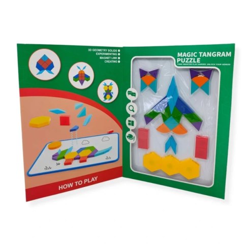 Klocki magnetyczne tangram 35 elementów - X-Bida 3+