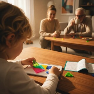 Klocki magnetyczne tangram 7 el. z tablicą - X-Bida 3+