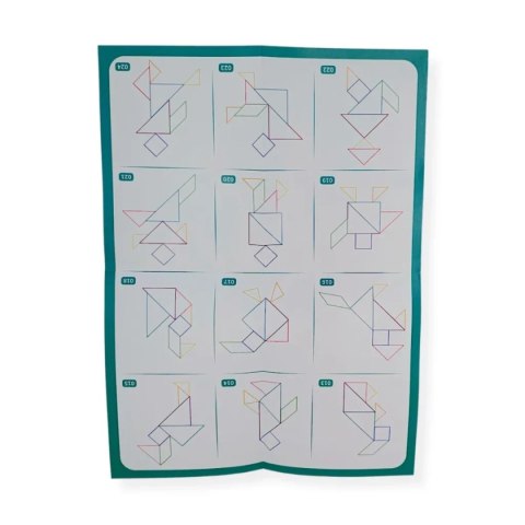 Klocki magnetyczne tangram 7 el. z tablicą - X-Bida 3+