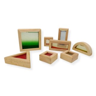 Klocki sensoryczne drewniane z piaskiem SensArt Sand - Kabi 2+ 8 el.