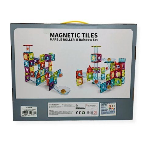 Klocki magnetyczne kulodrom tęczowy 95 el. - Magnetic Tiles 4+