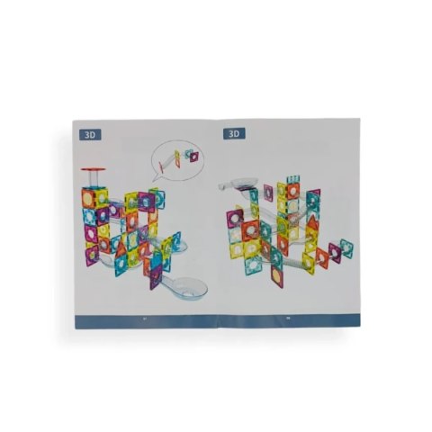 Klocki magnetyczne kulodrom tęczowy 95 el. - Magnetic Tiles 4+