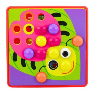 Układanka Guzikowa Mozaika Kreatywne Puzzle Geometryczne Grzybki 46 el.