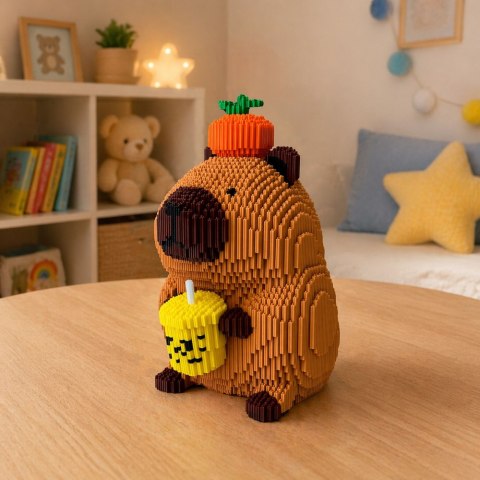 Klocki Konstrukcyjne Kapibara Shake Jabłko 3D Duża Figurka 3900 el. 25cm