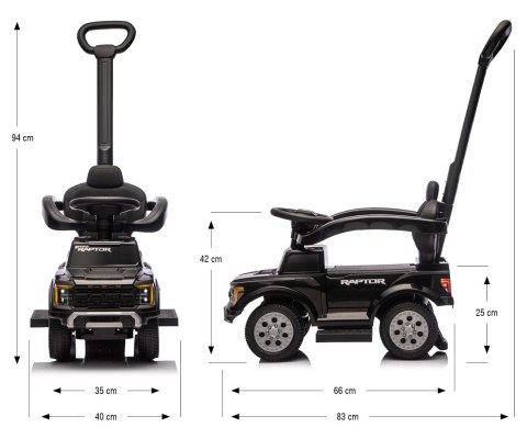 Milly Mally Pojazd z rączką Ford F-150 3w1 Black