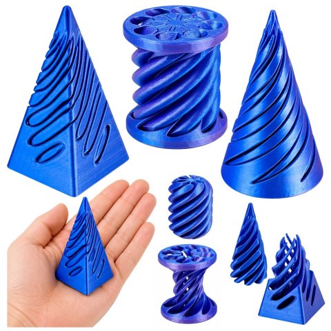 Zabawki Antystresowe Stożki Obrotowe Sensoryczne Figurki 3D Niebieskie