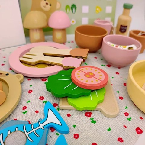 Drewniany zestaw kuchenny dla dzieci 40+ el. - Kabi 3+