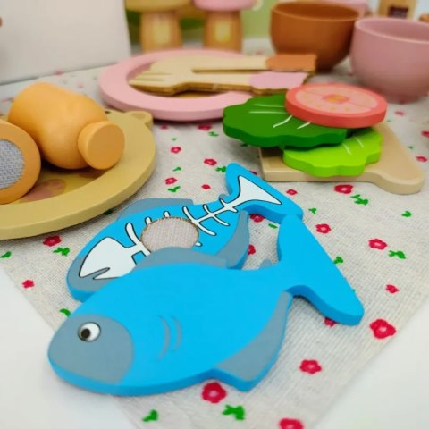 Drewniany zestaw kuchenny dla dzieci 40+ el. - Kabi 3+