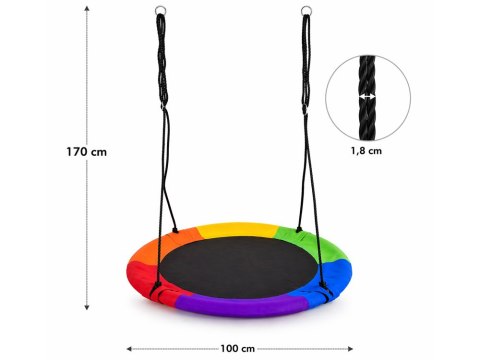 Huśtawka Bocianie gniazdo OKRĄGŁA śr. 100cm - max. obciążenie 250kg SP0878