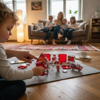Klocki magnetyczne straż pożarna 48 el. - Magnetic Tiles 3+