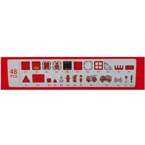 Klocki magnetyczne straż pożarna 48 el. - Magnetic Tiles 3+