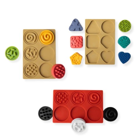 Sensoryczna tęcza - zestaw puzzli sensorycznych - dotyk, kształt - 45 el. 1+