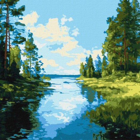 Malowanie po numerach - Cień i blask wody 40x40cm