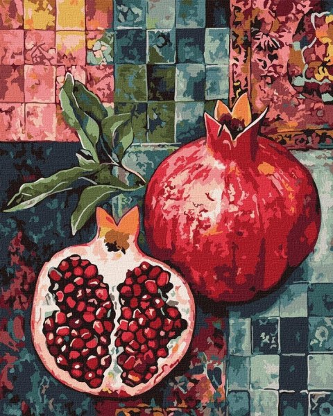 Malowanie po numerach - Czerwony granat 40x50cm
