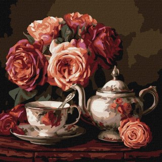Malowanie po numerach - Róże w ciemności 40x40cm