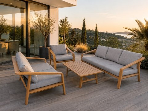 Zestaw mebli ogrodowych Modern Delight 4w1 aluminium Stolik + 2 Sofy + Fotel