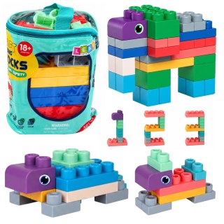 Miękkie Klocki Konstrukcyjne Sensoryczne W Worku Dla Dzieci Kolorowe 30 el.