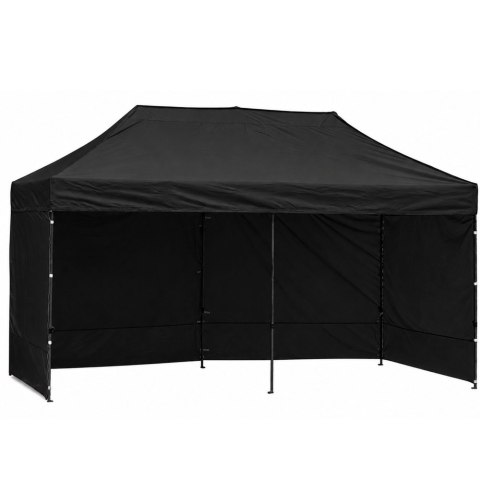 Namiot Ekspresowy Ogrodowy Cateringowy Pawilon Handlowy Czarny 3x6 M