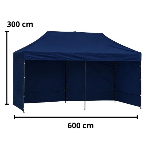Namiot Ekspresowy Ogrodowy Cateringowy Pawilon Handlowy Granatowy 3x6 M