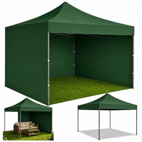 Namiot Ogrodowy Ekspresowy Pawilon Handlowy Cateringowy Zielony 3x3M